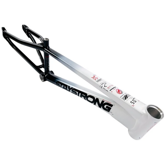 Stay Strong V5 Disc Only BMX Race Frame 2024 - White/Black