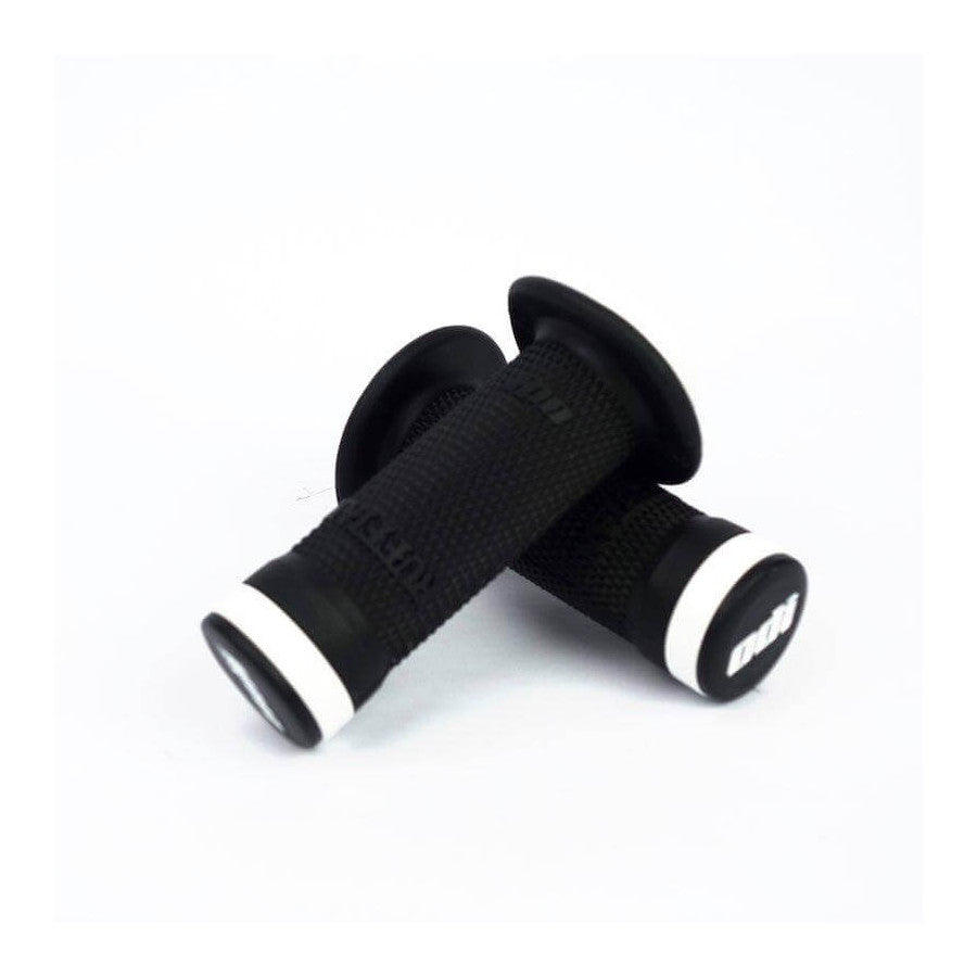 ODI Ruffian Lock-On BMX Race/MTB/Downhill Grips - Black/White Clamps