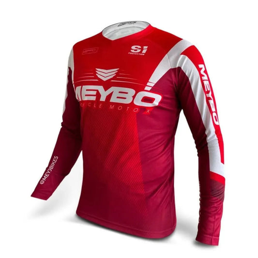 Meybo V6 SlimFit BMX Race/MTB/Downhill Jersey - Red/White