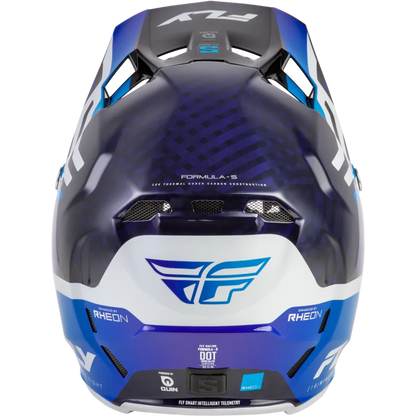 Fly Racing Formula S Carbon Byte BMX Race/MTB/Downhill Helmet - Blue Carbon/Blue/White