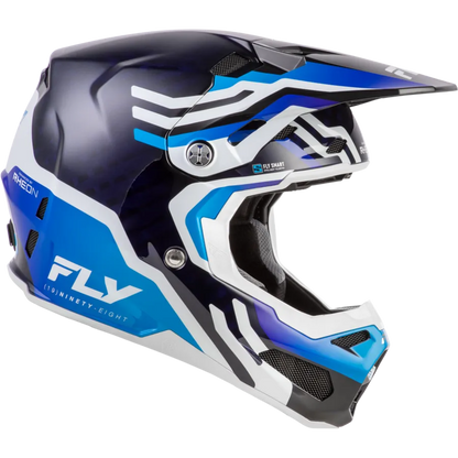 Fly Racing Formula S Carbon Byte BMX Race/MTB/Downhill Helmet - Blue Carbon/Blue/White