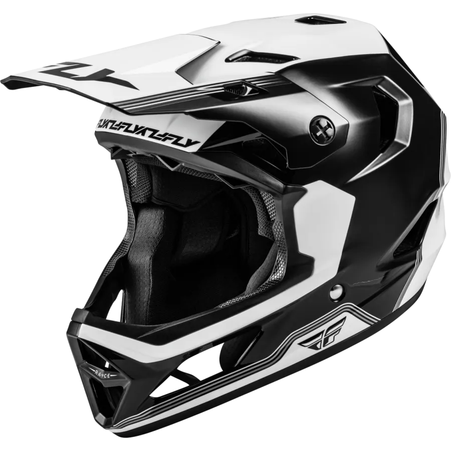 Fly Racing Rayce Repeat BMX Race/MTB/Downhill Helmet - Black/White