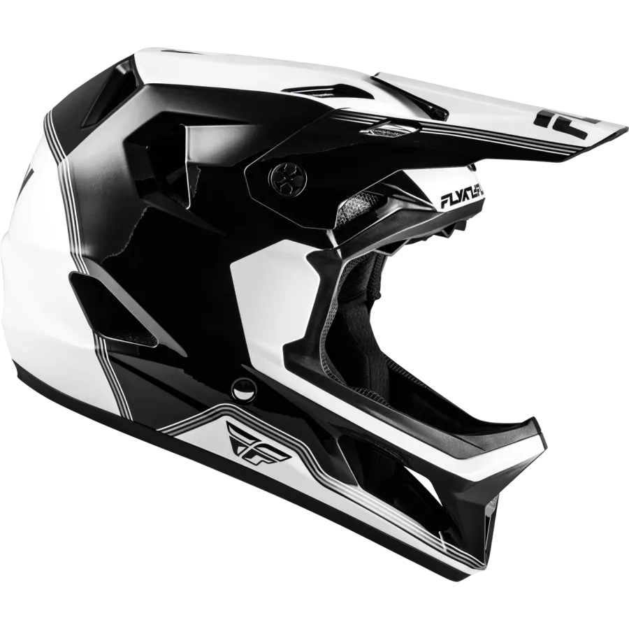 Fly Racing Rayce Repeat BMX Race/MTB/Downhill Helmet - Black/White