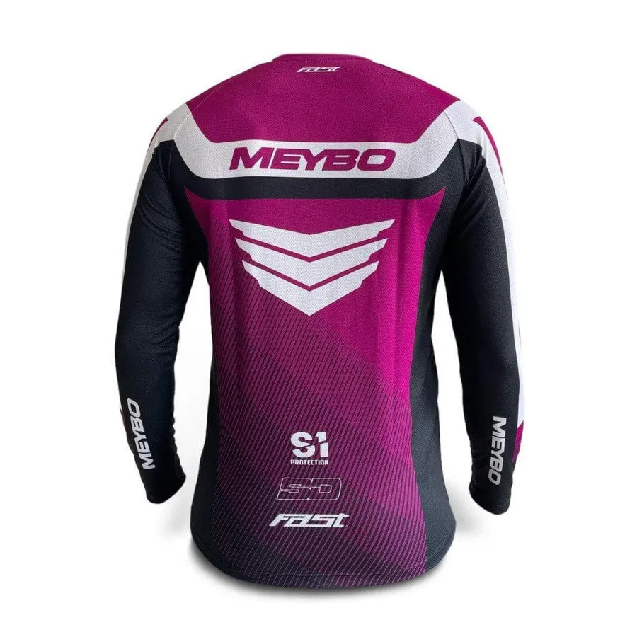 Meybo V6 SlimFit BMX Race/MTB/Downhill Jersey - Purple/White