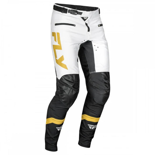 Fly Racing Rayce 2025 BMX Race/MTB/Downhill Pants - White/Black/Gold