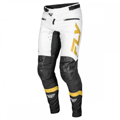Fly Racing Rayce 2025 BMX Race/MTB/Downhill Pants - White/Black/Gold