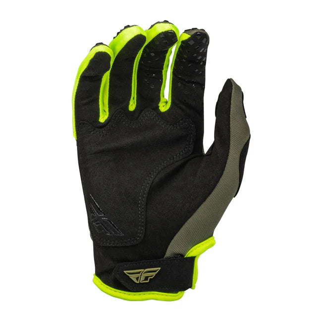 Fly Racing Kinetic 2023 BMX Race/MTB/Downhill Gloves - Olive Green/Hi-Vis