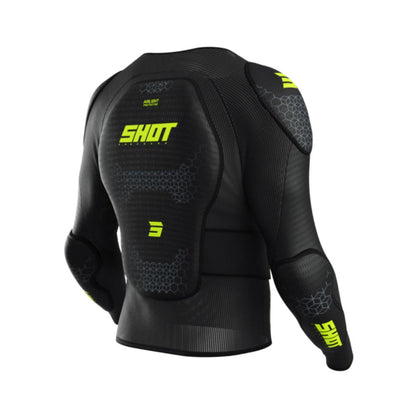 Shot Airlight Kid Vest - Long Sleeve - Black/Neon Yellow