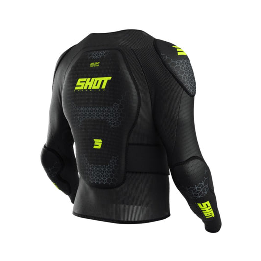 Shot Airlight Kid Vest - Long Sleeve - Black/Neon Yellow