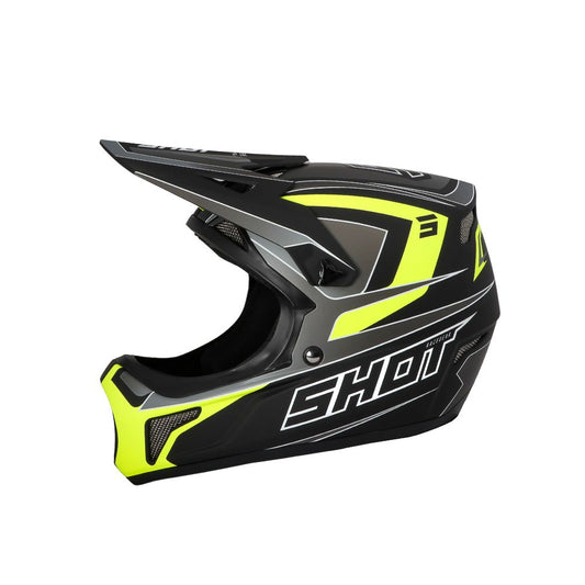 Shot Rogue Adult Helmet - Level - Black Neon Yellow Matt