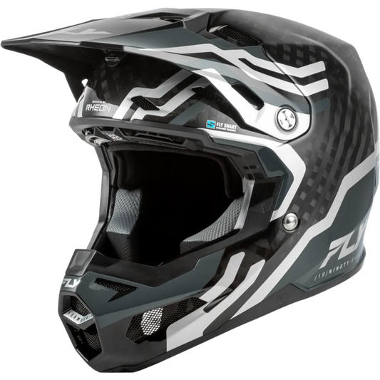 Fly Racing Formula S Carbon Byte BMX Race/MTB/Downhill Helmet - Black Carbon/Grey/Silver