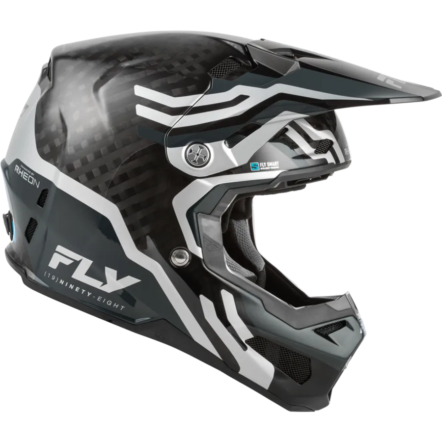 Fly Racing Formula S Carbon Byte BMX Race/MTB/Downhill Helmet - Black Carbon/Grey/Silver