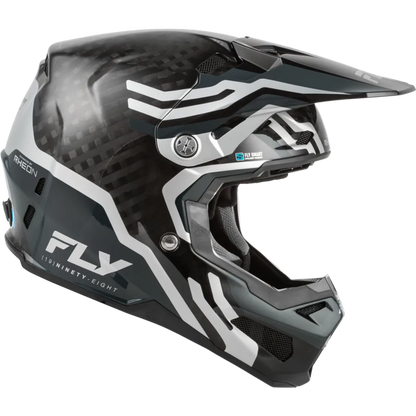 Fly Racing Formula S Carbon Byte BMX Race/MTB/Downhill Helmet - Black Carbon/Grey/Silver