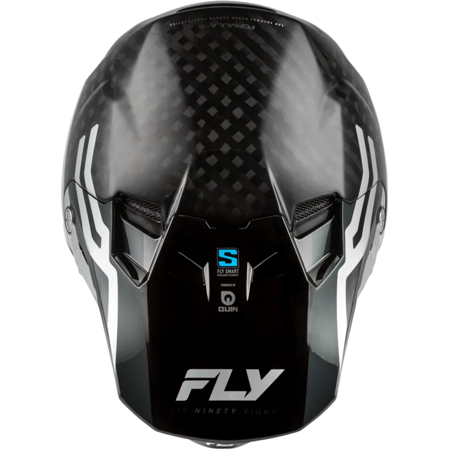 Fly Racing Formula S Carbon Byte BMX Race/MTB/Downhill Helmet - Black Carbon/Grey/Silver