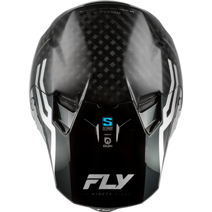 Fly Racing Formula S Carbon Byte BMX Race/MTB/Downhill Helmet - Black Carbon/Grey/Silver