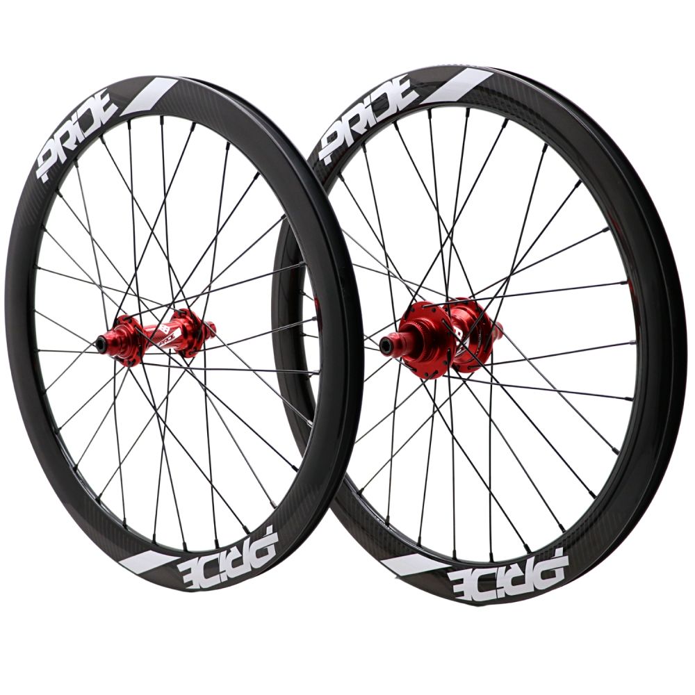 Pride Gravity Exp Aero Ud Gloss Disc Wheelset - Red Hubs