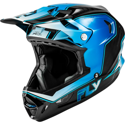 Fly Racing Werx-R Flow Carbon BMX Race/MTB/Downhill Helmet - Black/Blue/white