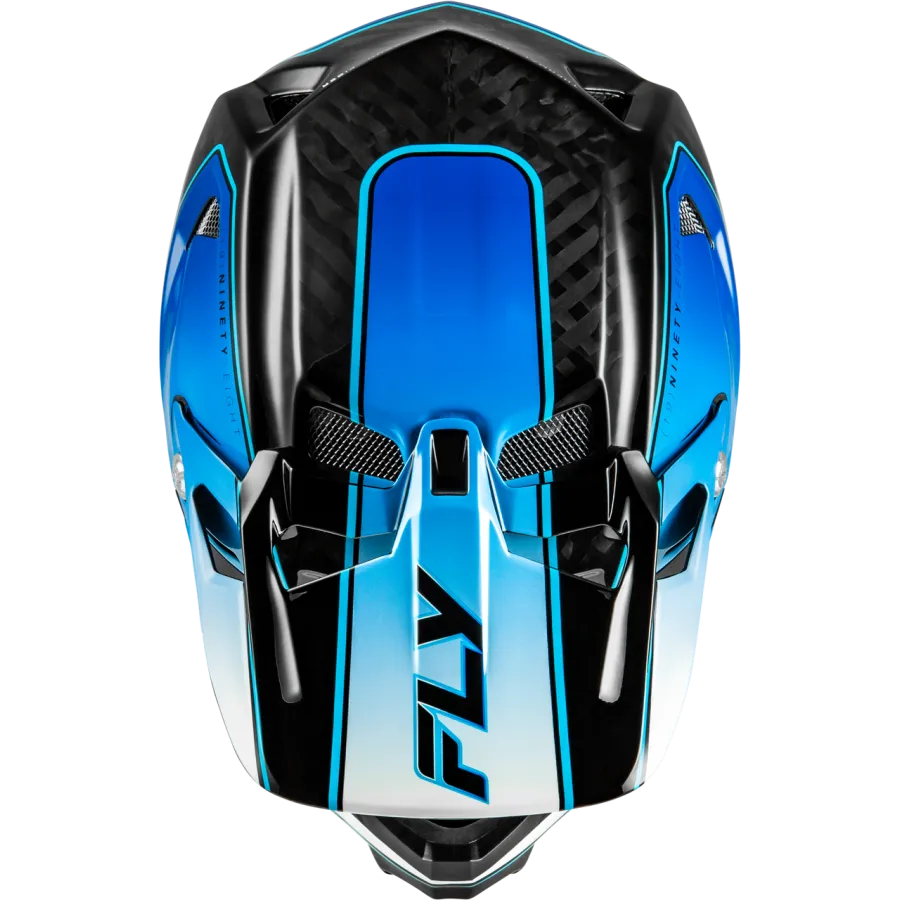Fly Racing Werx-R Flow Carbon BMX Race/MTB/Downhill Helmet - Black/Blue/white