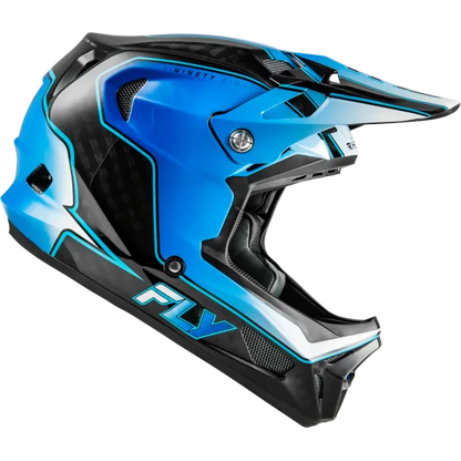 Fly Racing Werx-R Flow Carbon BMX Race/MTB/Downhill Helmet - Black/Blue/white